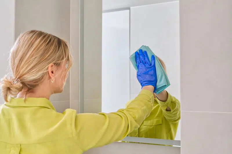 bathroom mirror cleaning