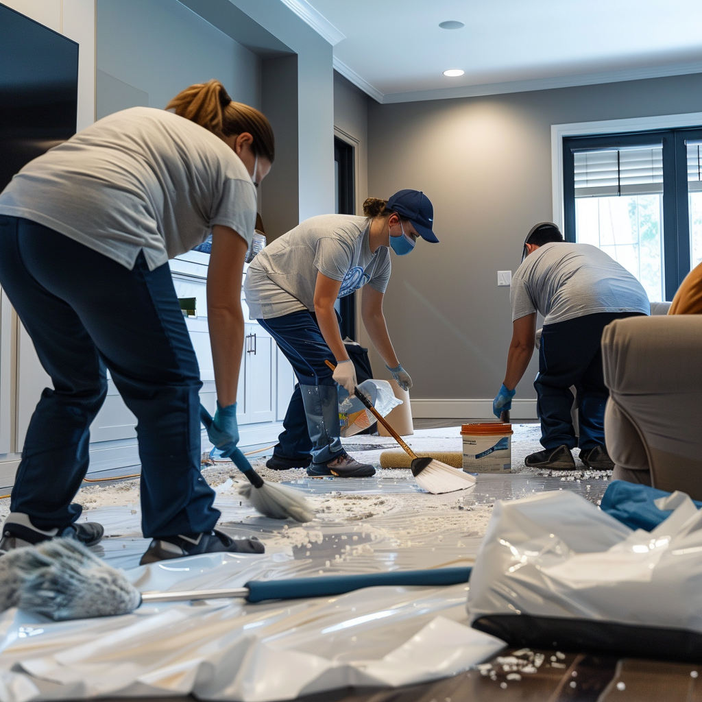 symphonix A realistic photo of three housekeepers in casual cl 8d6833cf e6e3 4e68 8e99 397c06d1276f